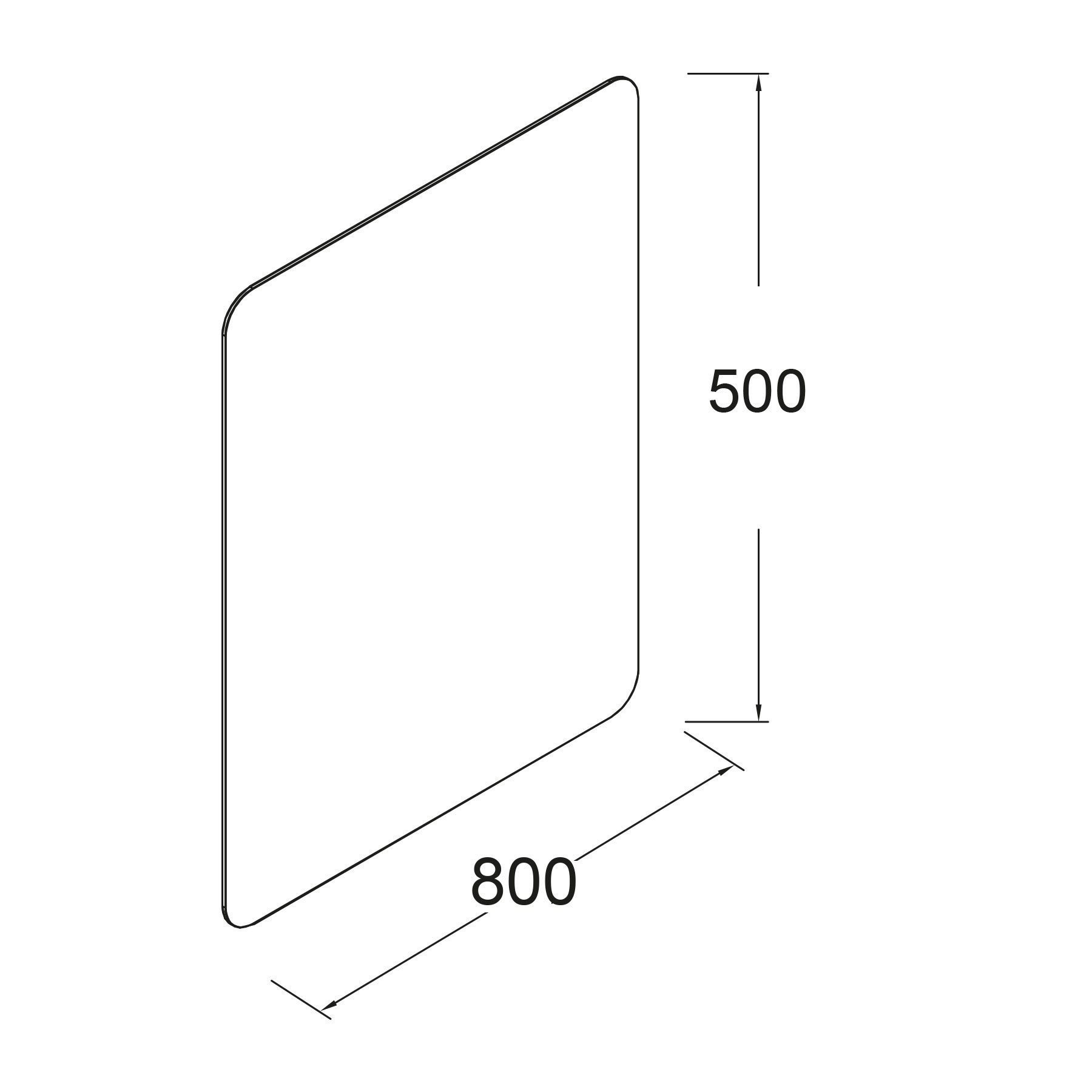20730 SALGAR Зеркало ROTA 500 вертикальное 500 x 800 мм  - Вид №1