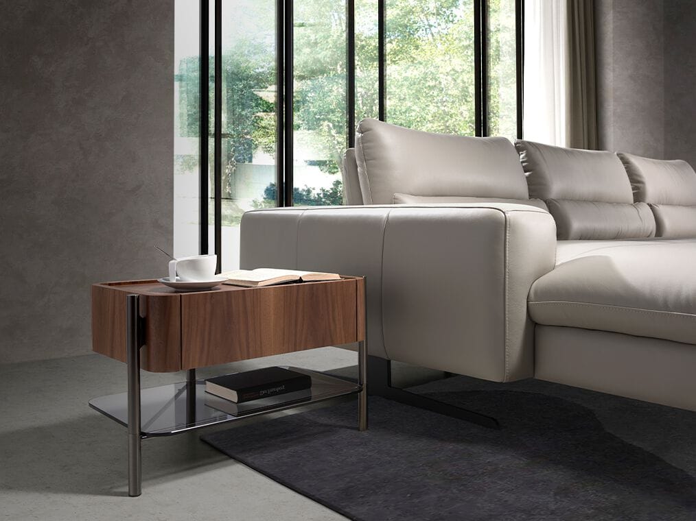 Прямоугольная прикроватная тумбочка из орехового дерева с ящиками Angel Cerda Nature Life ARCH-00151518 - Вид №4