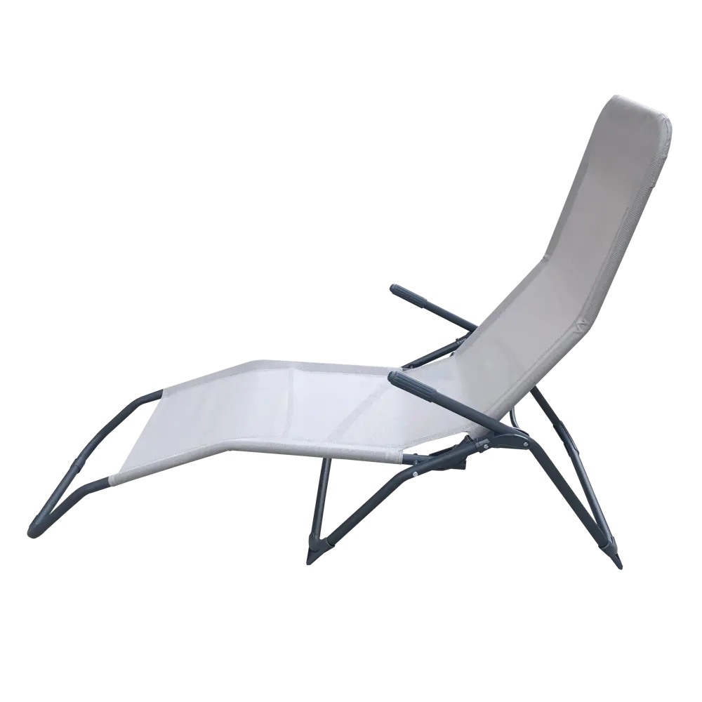Шезлонг складной Naterial Fiesta 142x60x99 см сталь/ текстилен бежевый 82575556 STLM-2066965 Santreyd  - Вид №4