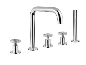 Хромированный латунный кран с 5 отверстиями