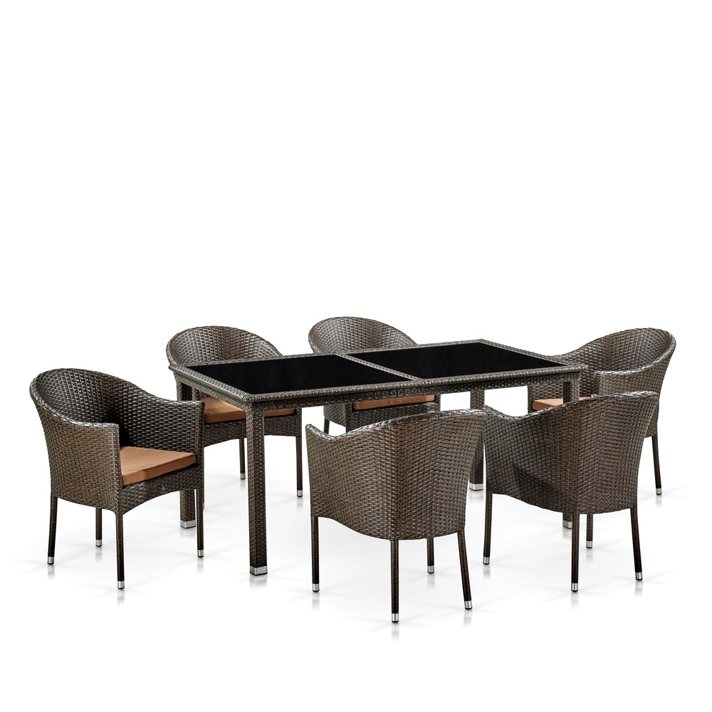 T246A/Y350A-W53 6PCS Brown Комплект плетеной мебели T246A/Y350A-W53 Brown 6Pcs Afina 