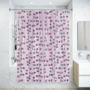 Штора для ванной комнаты «Розовые ракушки» 180х180 см цвет розовый