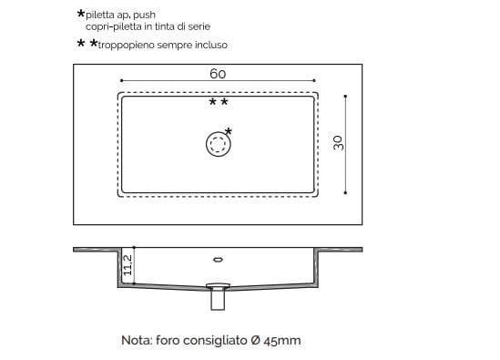 Подвесная раковина Corian® с столешницей Acquapazza Corian ® elements ARCH-00070343 - Вид №1