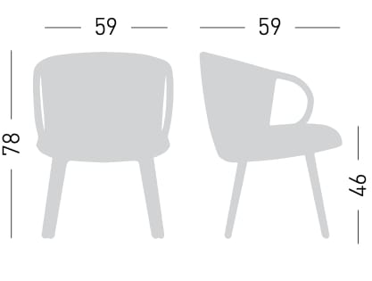 Тканевое кресло с подлокотниками и деревянной рамой GABER Cucaracha ARCH-00108583 - Вид №7