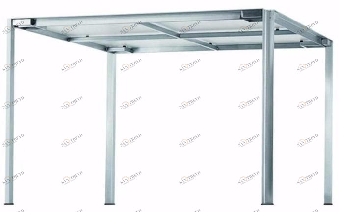 Alias Квадратный садовый стол из нержавеющей стали и стекла Green sun-id-1451476