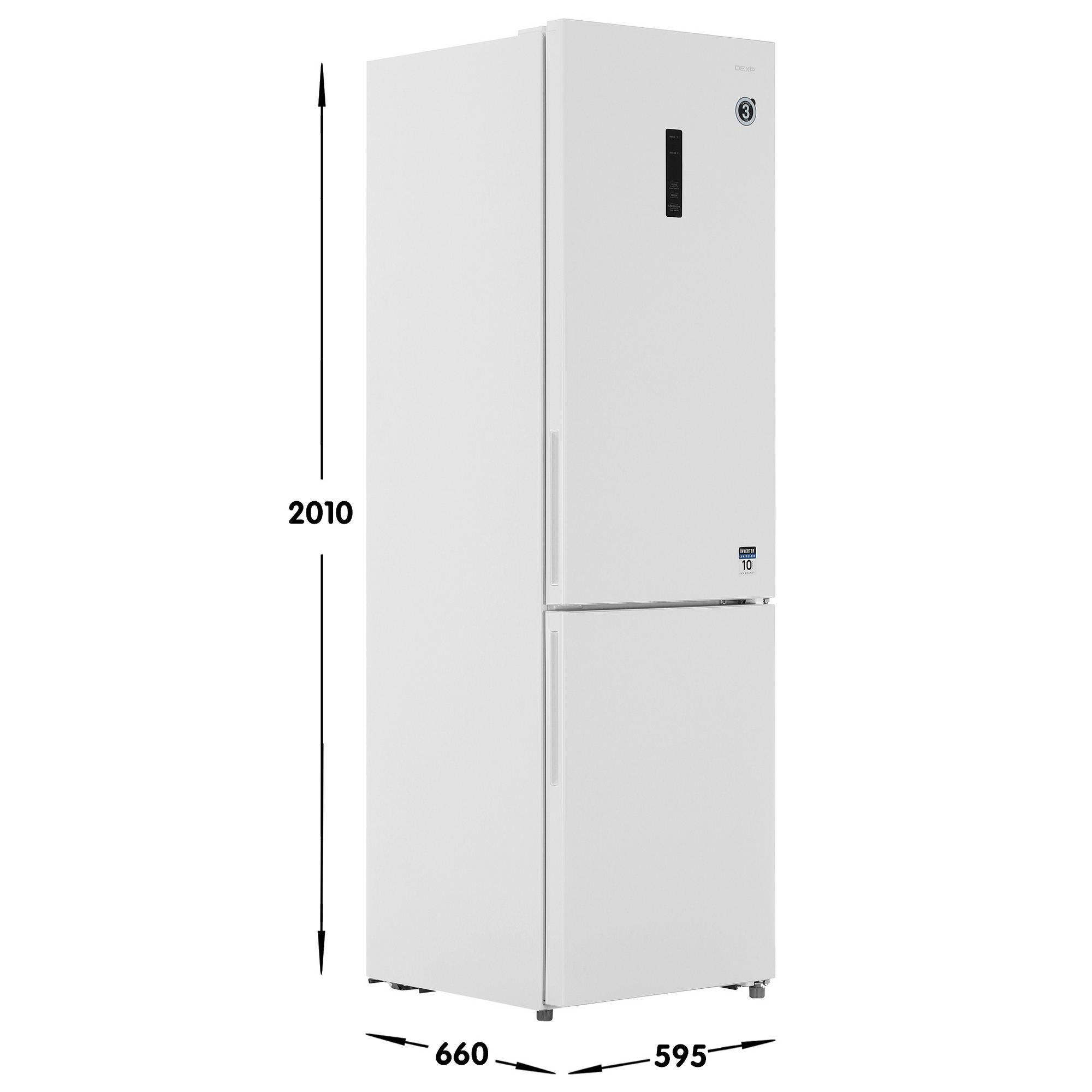 9261639 Холодильник с морозильником   DEXP B4-40AMA белый STDN-0054687 - Вид №6