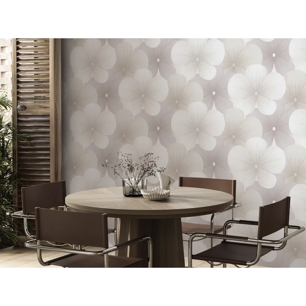 Обои флизелиновые Victoria Stenova Margarita бежевые с цветочным узором 89423702 STLM-1570310 - Вид №3