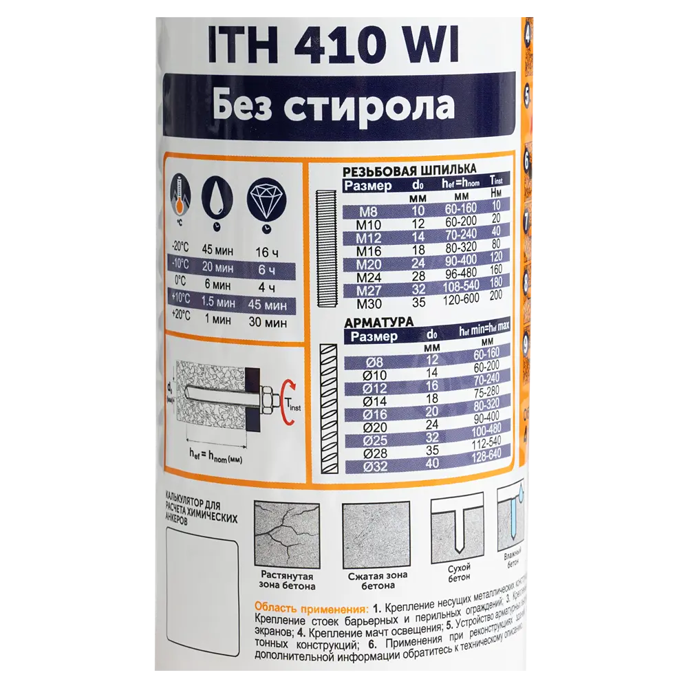 Анкер химический ITH 410 Winter 410 мл SORMAT STLM-2028601 - Вид №2