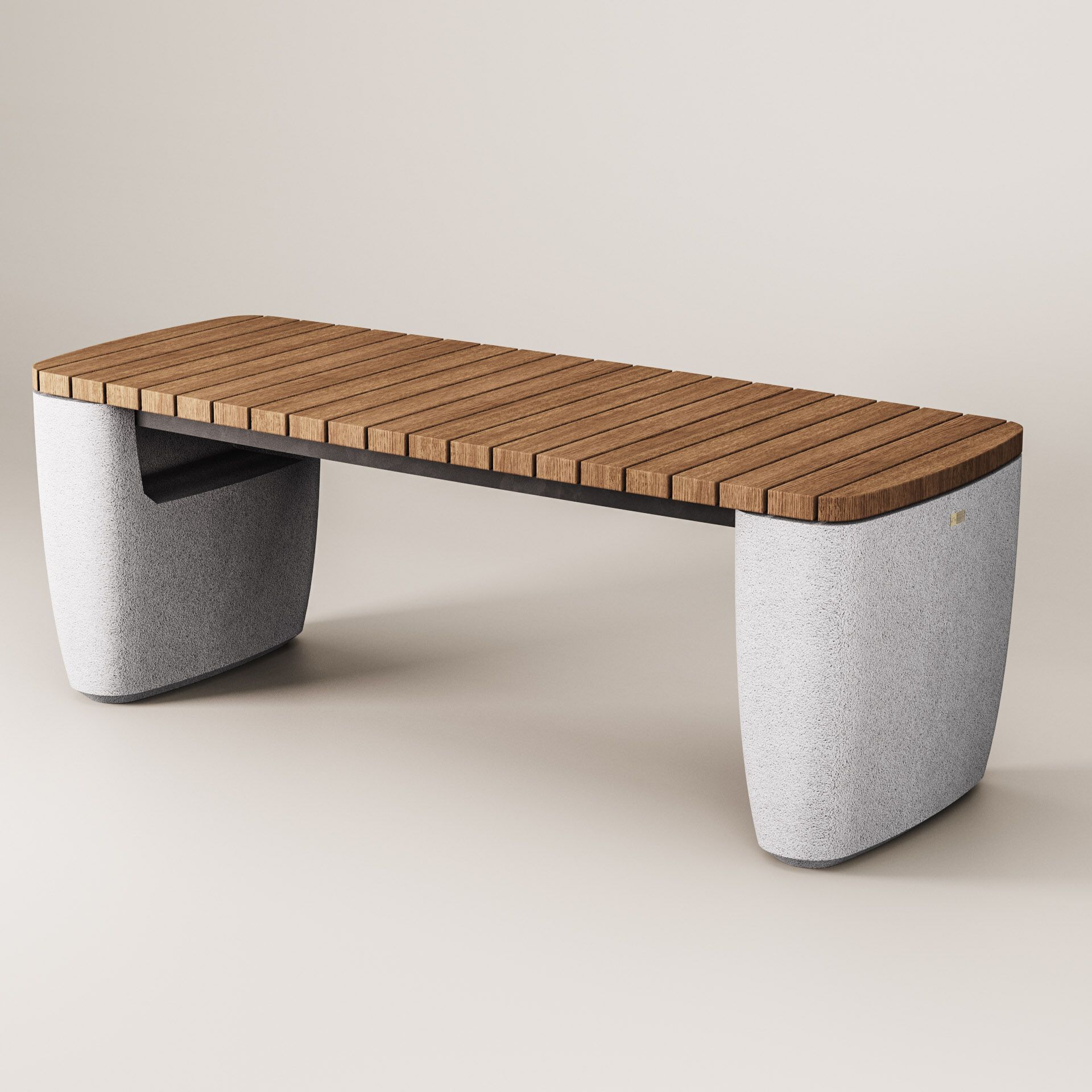 Прямоугольный стол для общественных мест из бетона и дерева Kremen ARCH-00055578 - Вид №16