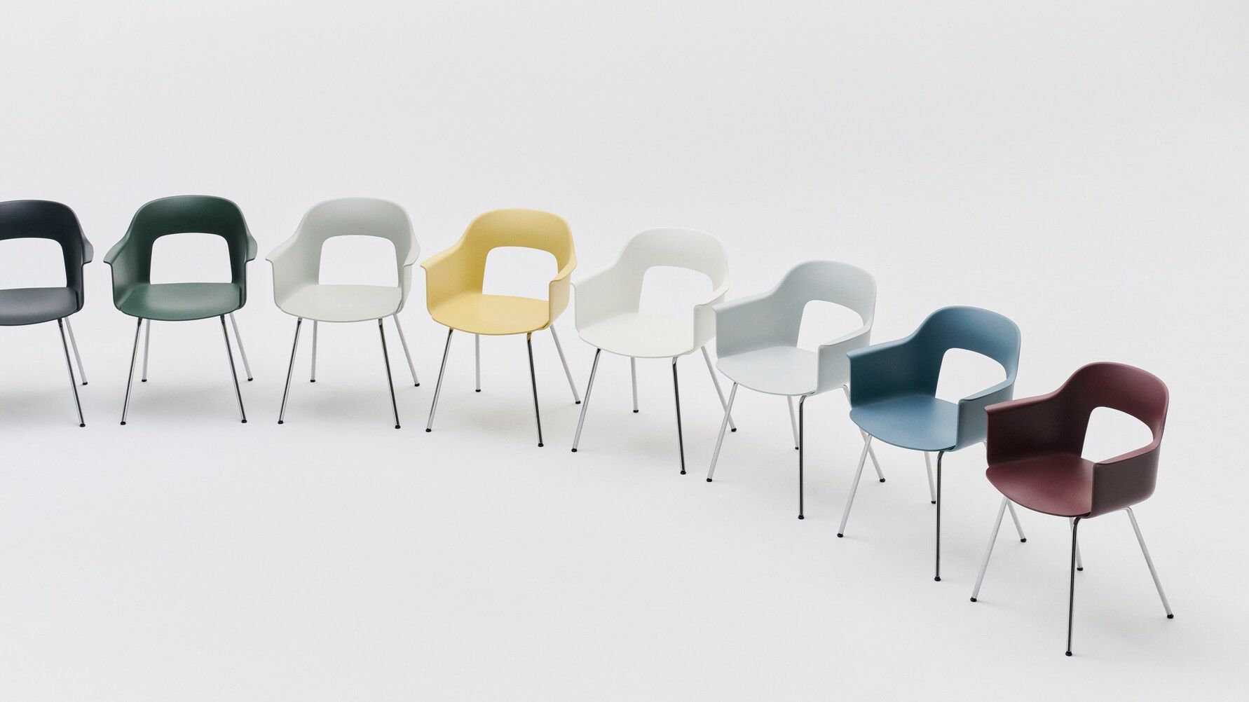 Полипропиленовый стул с подлокотниками с открытой спинкой Hay макет ARCH-00062765 - Вид №25