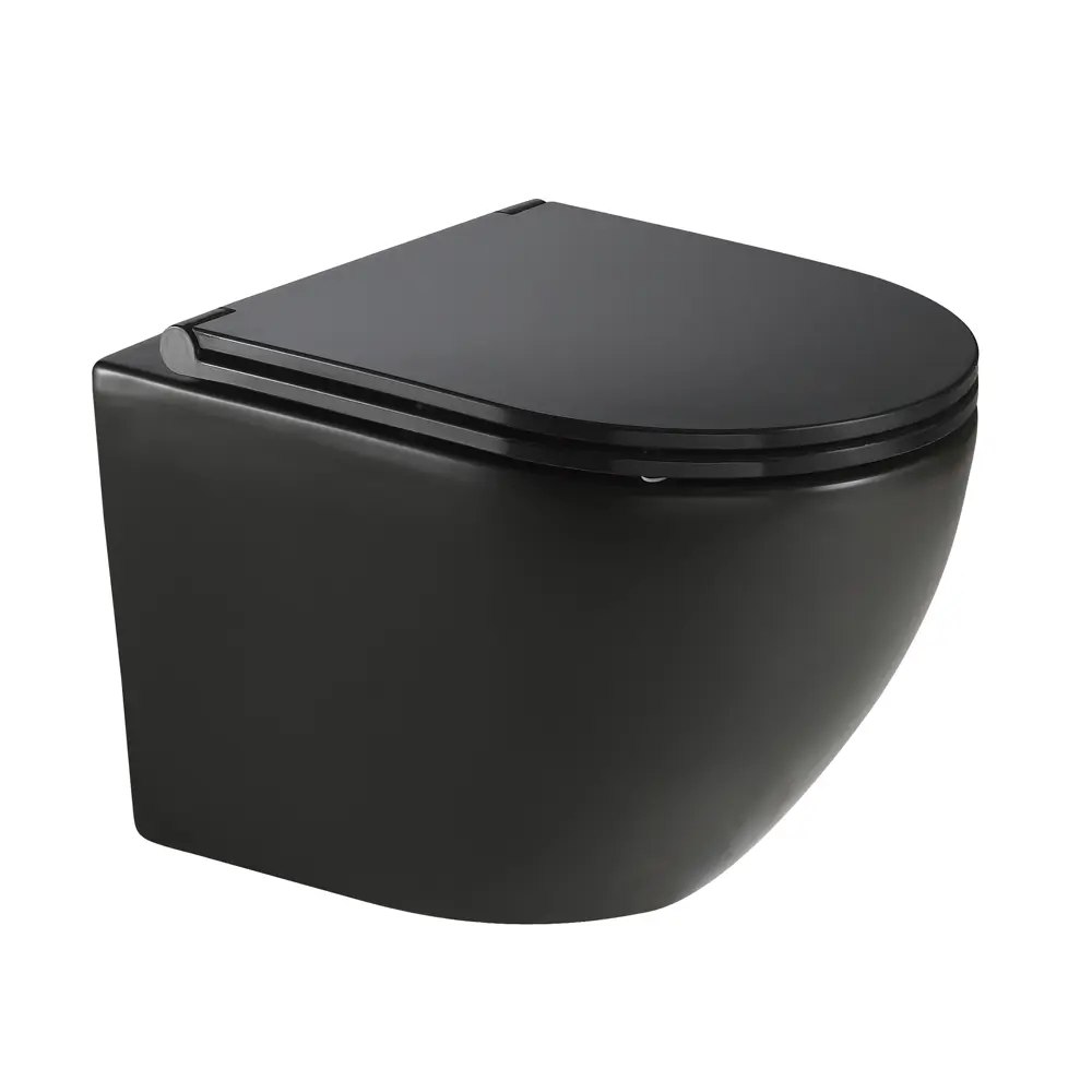 82800109 Унитаз подвесной Culto Andi безободковый с сиденьем микролифт цвет чёрный STLM-0036111