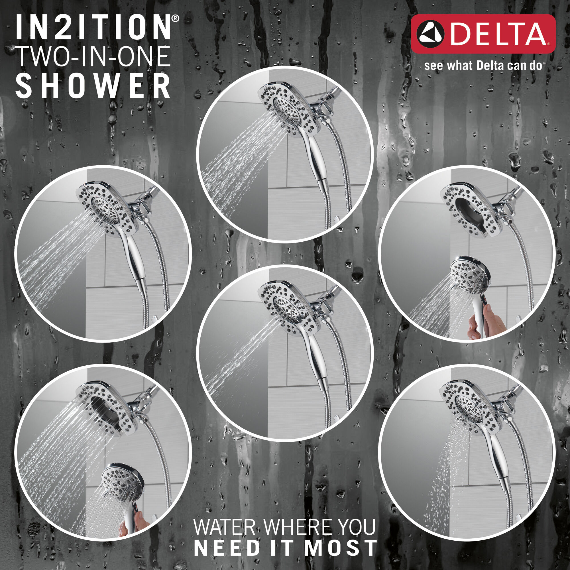 T17264-I Облицовка для душа Monitor® серии 17 с In2ition® Delta Faucet Ashlyn Хром  - Вид №2