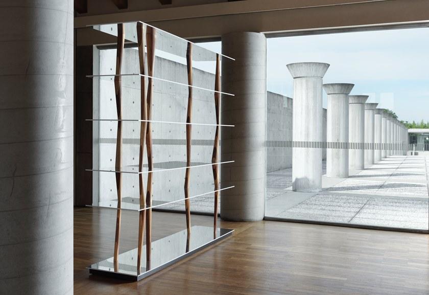 Casamania & Horm Открытый двусторонний книжный шкаф из алюминия и дерева Sendai sun-id-1438272 - Вид №4