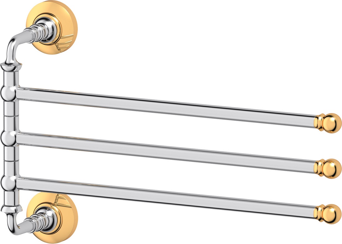 STI 111 Держатель полотенец поворотный тройной 35 cm 3SC STILMAR CHROME/GOLD Treesseci 3SC