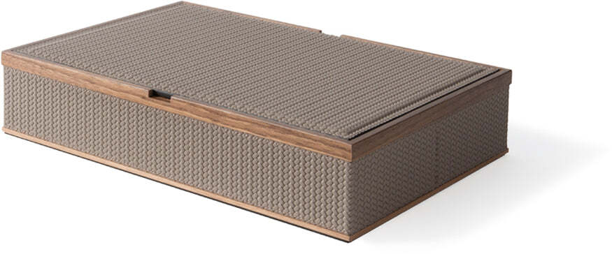 Прямоугольная шкатулка Astrea - 26,5X18XH5,5 см / плетеная кожа_черный