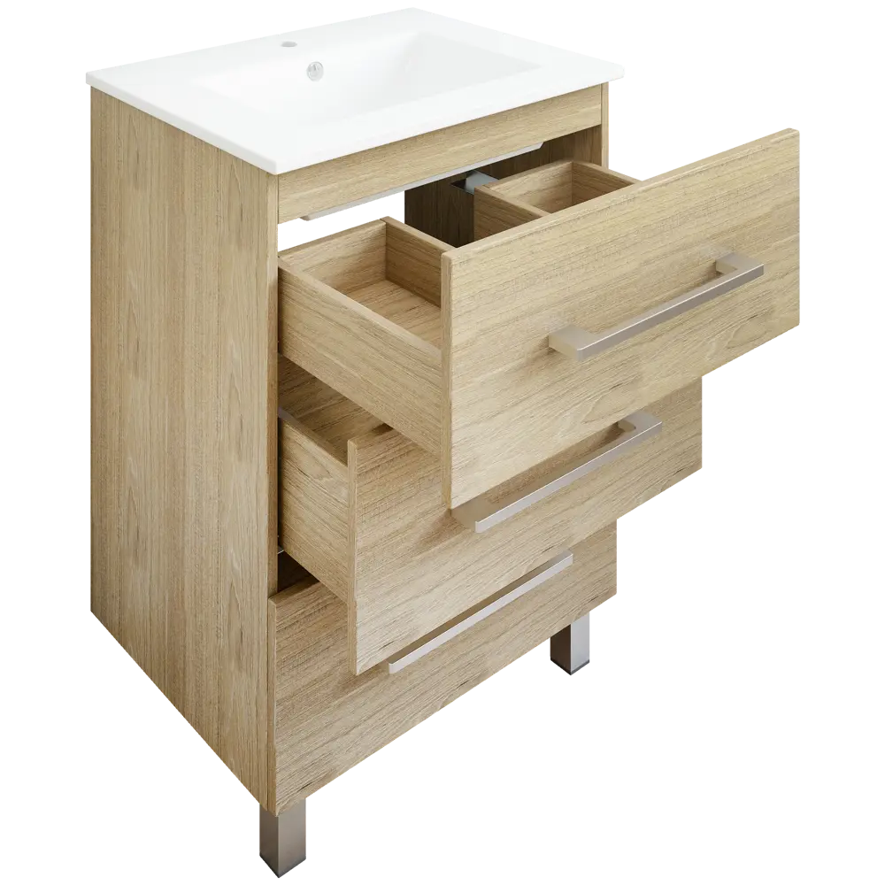 Тумба под раковину напольная Sanflor «Мадрид» 60x84 см цвет вяз STLM-2160003 - Вид №2