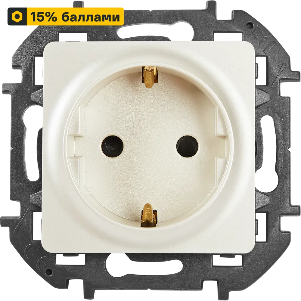LEXMAN LILIAN - Розетка скрытого монтажа с заземлением, цвет Жемчуг 86761326