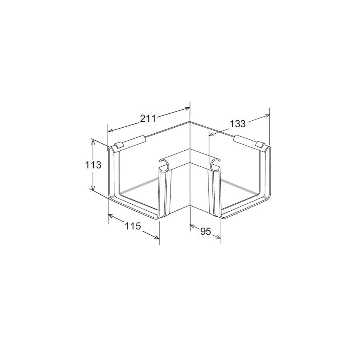 Внутренний угловой желоб 100×110 First Corporation First Plast ARCH-00152026 - Вид №2