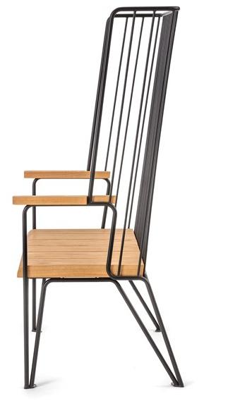 Nola Industrier Скамья из стали и дерева со спинкой Gard U33-10 - Вид №1