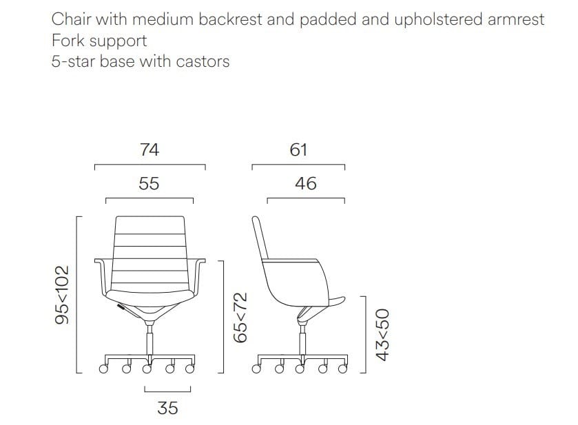 Кожаный регулируемый по высоте офисный стул с подлокотниками FREZZA Key ARCH-00073375 - Вид №3