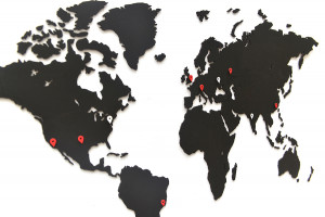 19-04 Карта-пазл wall decoration, 90х54 см, черная Mimi