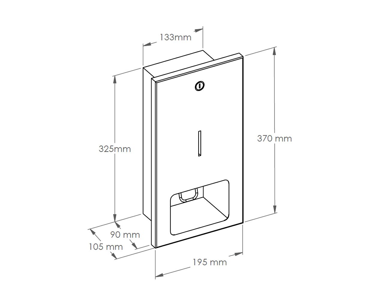 5002S Встраиваемый дозатор жидкого мыла емкостью 800 мл, МАТОВАЯ СТАЛЬ Merida  - Вид №1