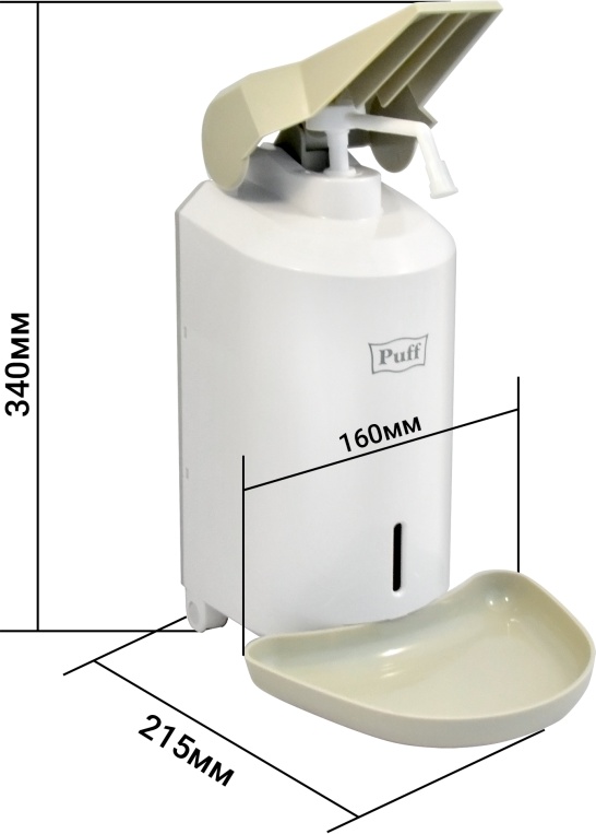 1402.169 Локтевой дозатор универсальный для жидкого мыла и дез растворов 1000 мл пластиковый 8193 PUFF  - Вид №6