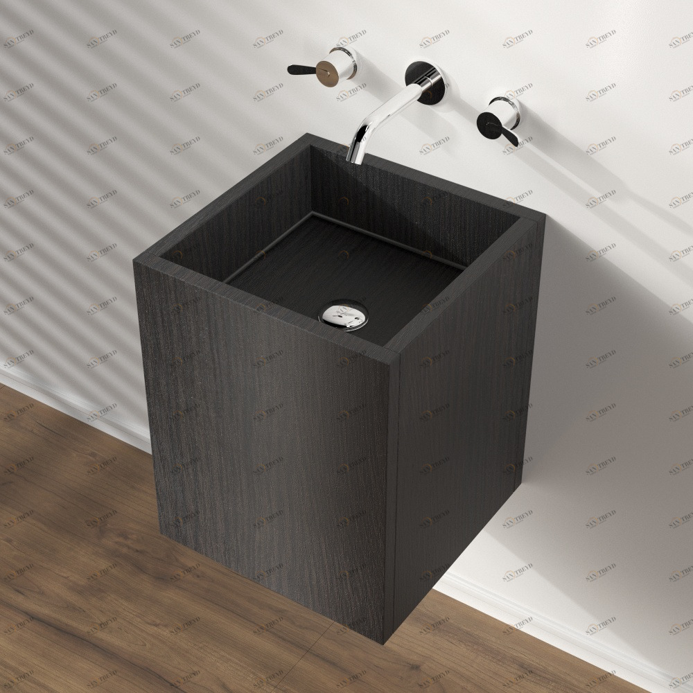 ACER0770MRW Подвесная раковина настенная квадратная Agape  черная 