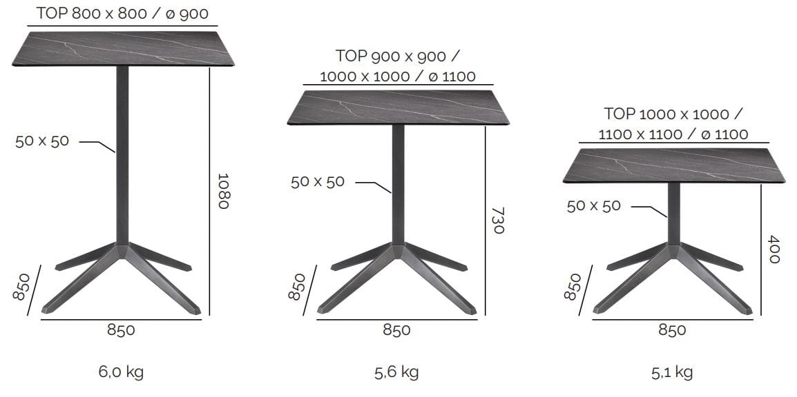 Алюминиевая основа для наружного стола PF Stile PRISMA 62 ARCH-00055243 - Вид №9