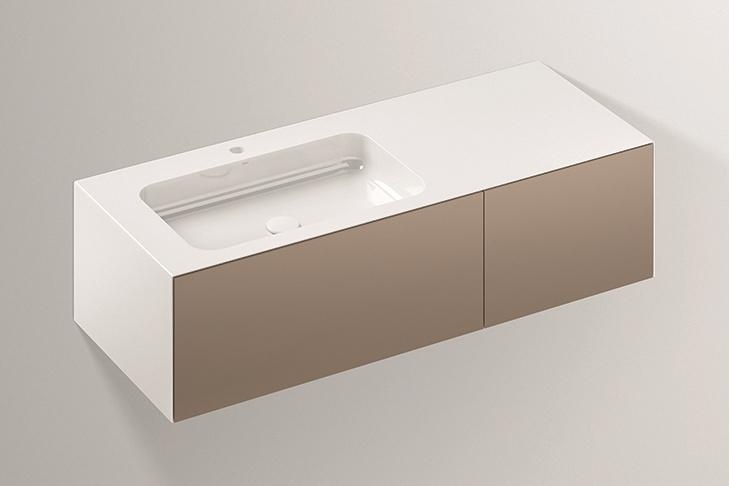 5158811000 Умывальник с тумбой, wp.folio7, белая, proshield, лакированная, шелковисто-матовый блеск, лунный камень Alape серия FO (Folio) 