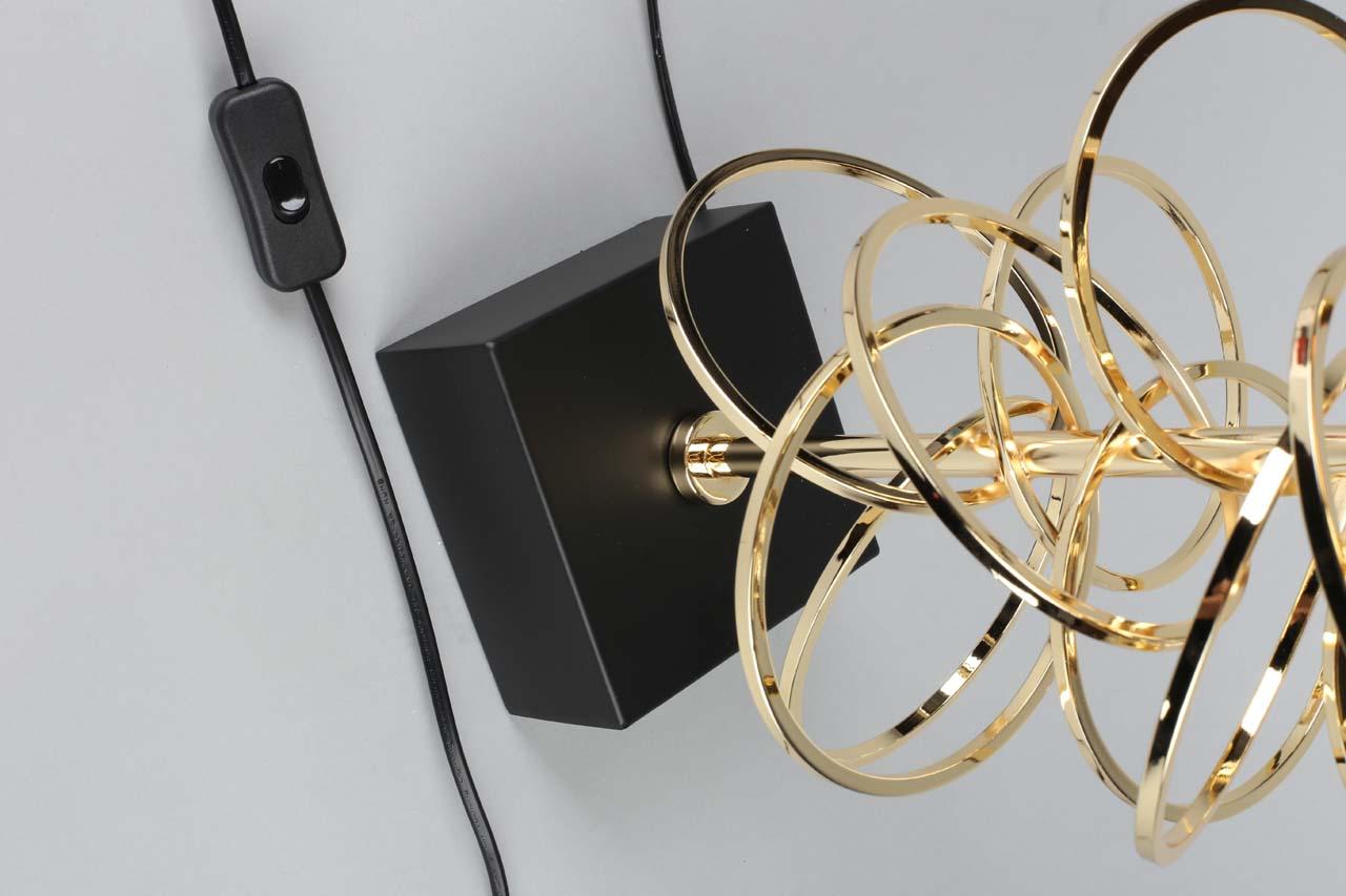 Настольная лампа с черным абажуром на золотой ножке Calalzo OML-84204-01 OMNILUX ИНТЕРЬЕРНЫЕ 00-3834831 Золото;черный  - Вид №1