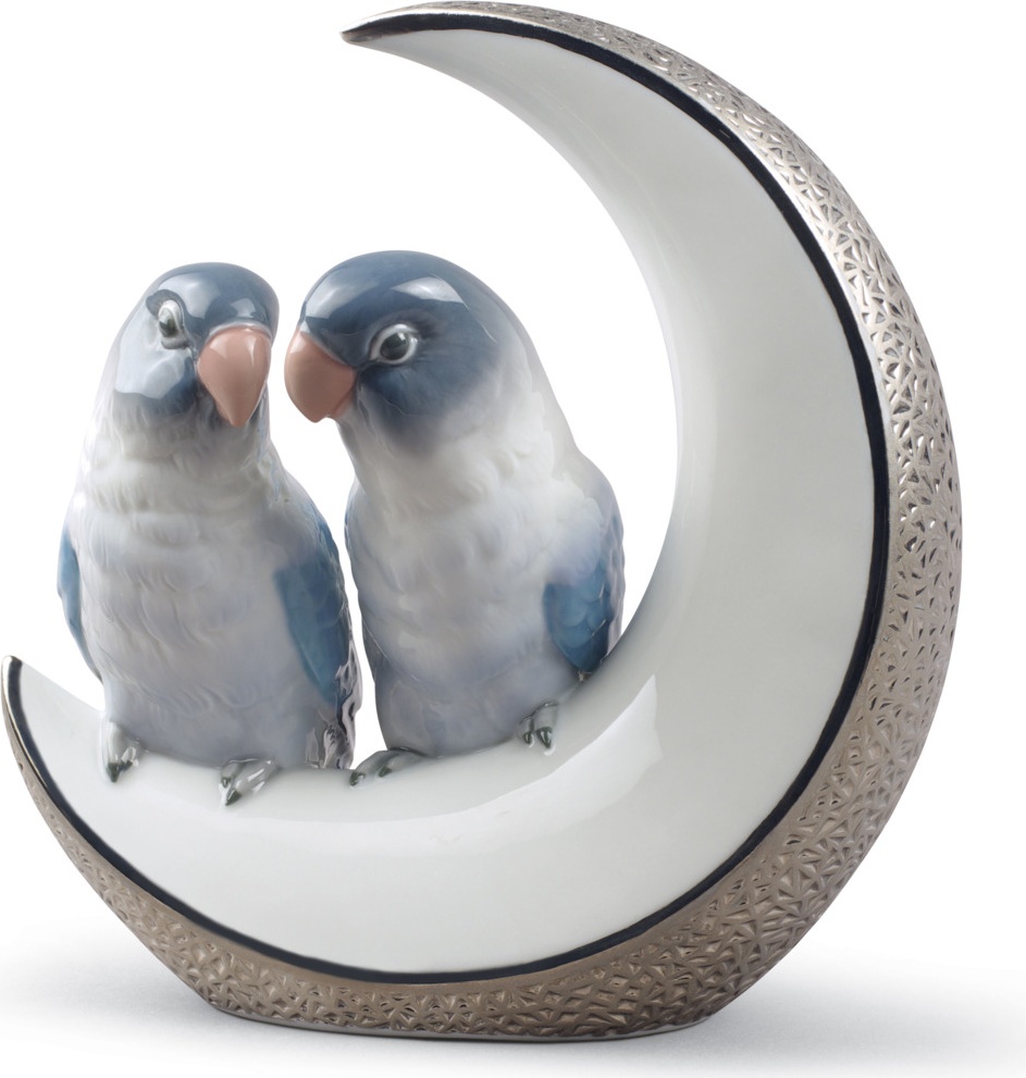 10669069 LLADRO Фигурка Lladro "Полетели на луну!" 16x15см, серебряный Фарфор Lladró 