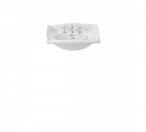 Gentry Home Таз большой белый Victorian Садовый узор GH102858