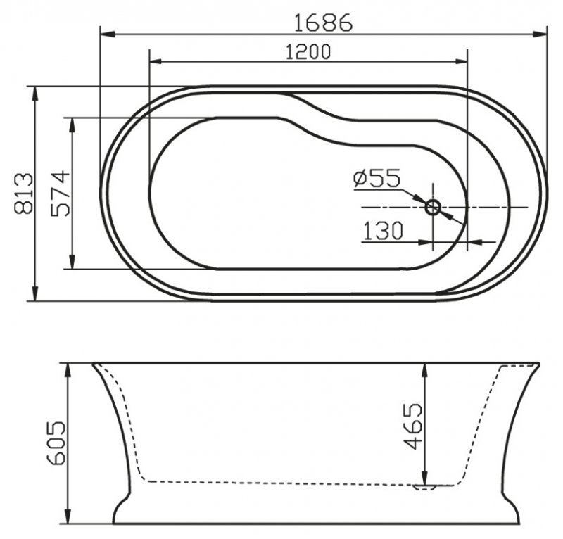 Акриловая ванна BelBagno BB300  - Вид №2