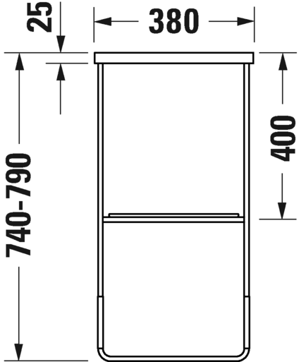 DuraSquare Консоль металлическая напольная **
Черный матовый Duravit 0031134600 - Вид №3