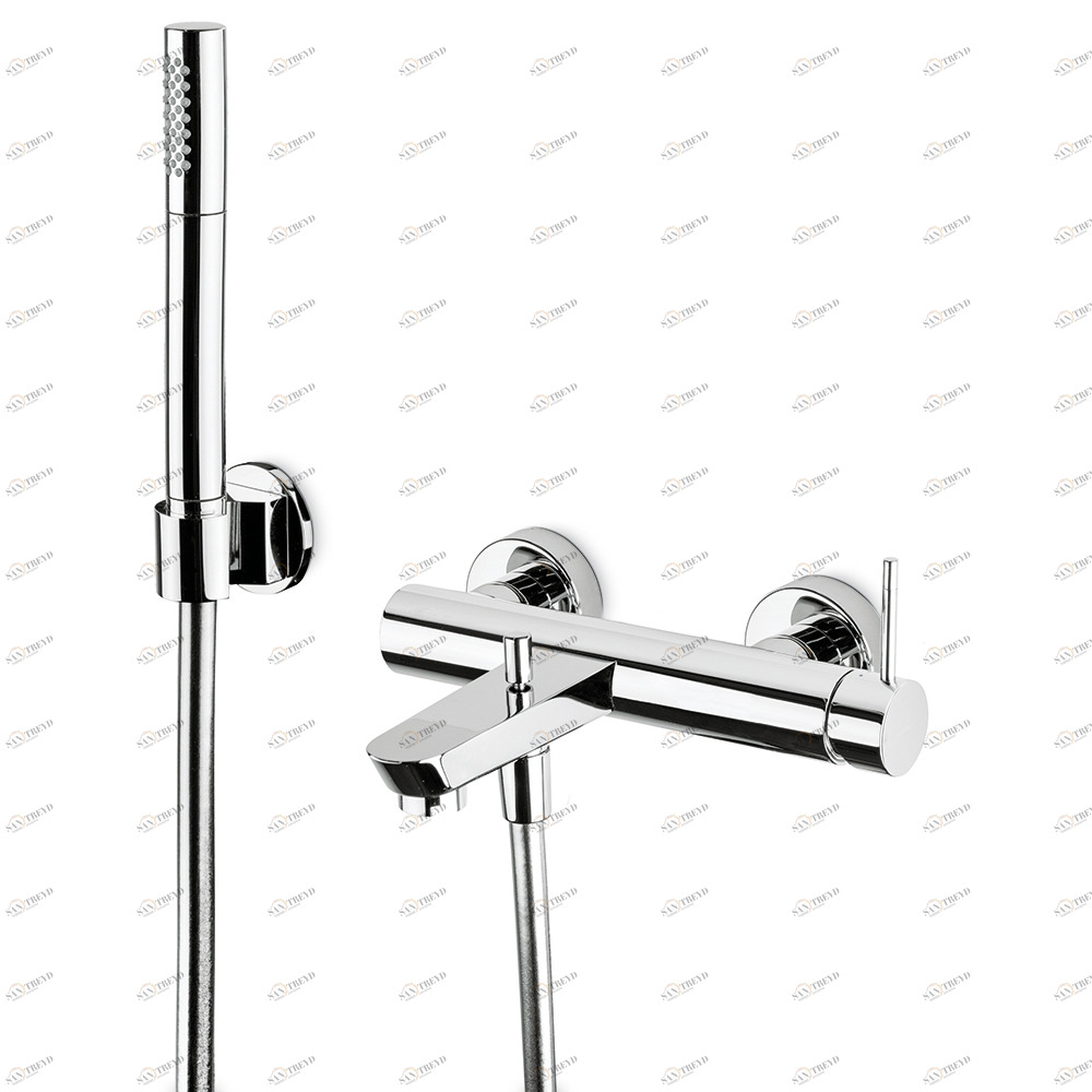 Комплект ванны с фиксированным держателем для душа, гибкий ручной душ из латуни. O'RAMA NEWFORM Италия 68440C