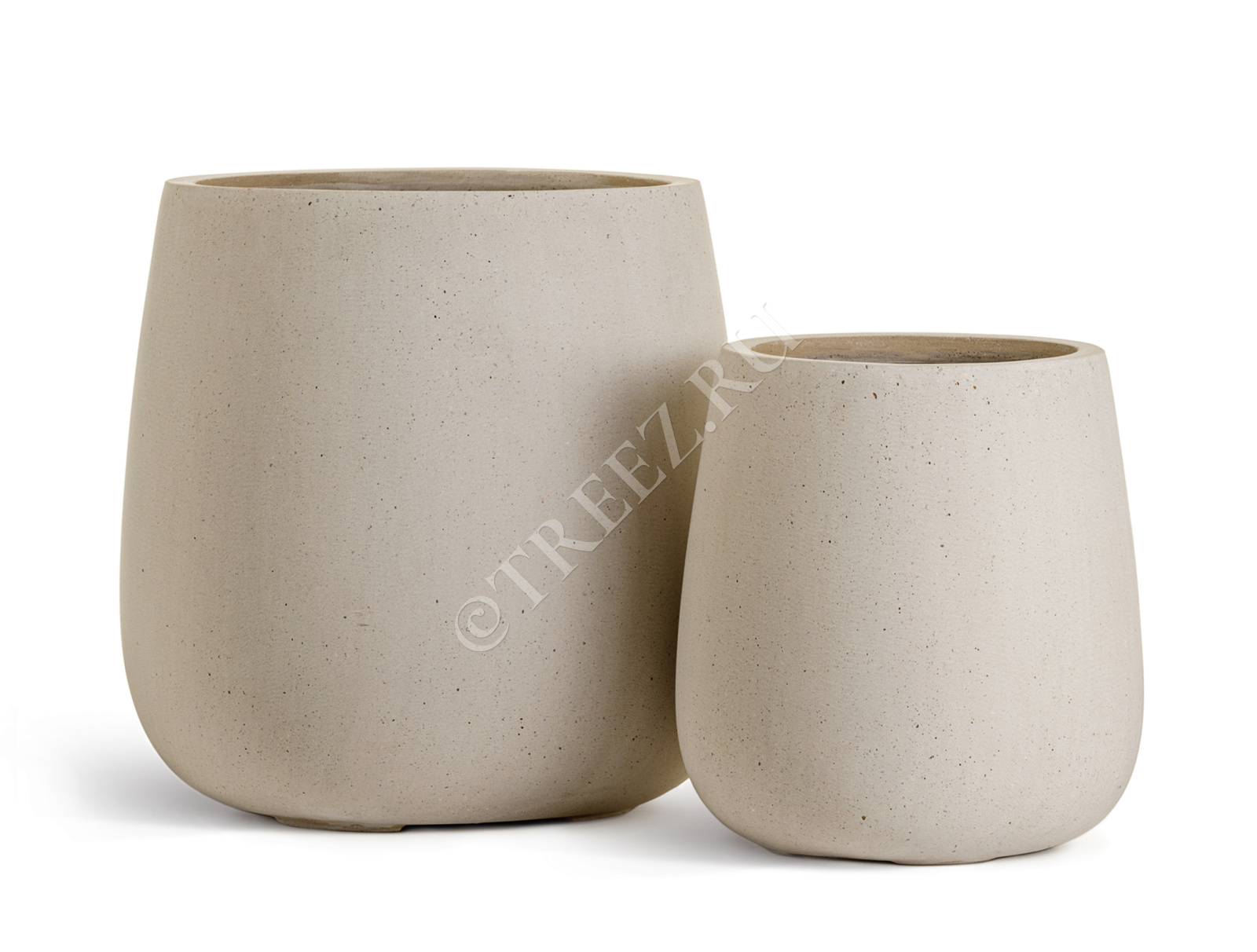 41.3321-02-072-BE-49 Кашпо  Effectory - серия Beton - Design-Чаша - Белый песок Цветочная коллекция 