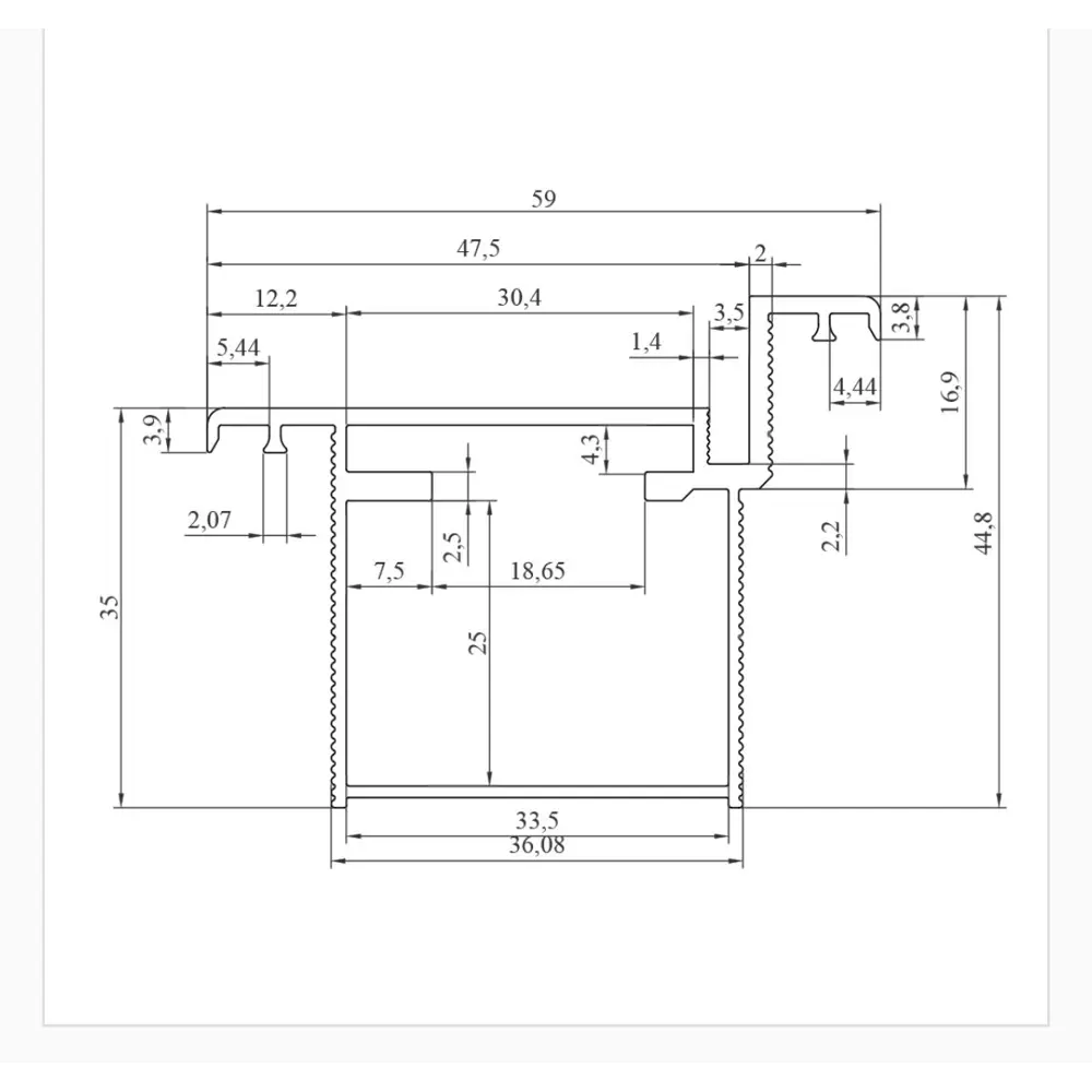 Дверная коробка Invisible 2400x65x35 мм левая цвет хром (2.5 шт.) 89461467 STLM-2160736 MARKEEVDOORS  - Вид №1