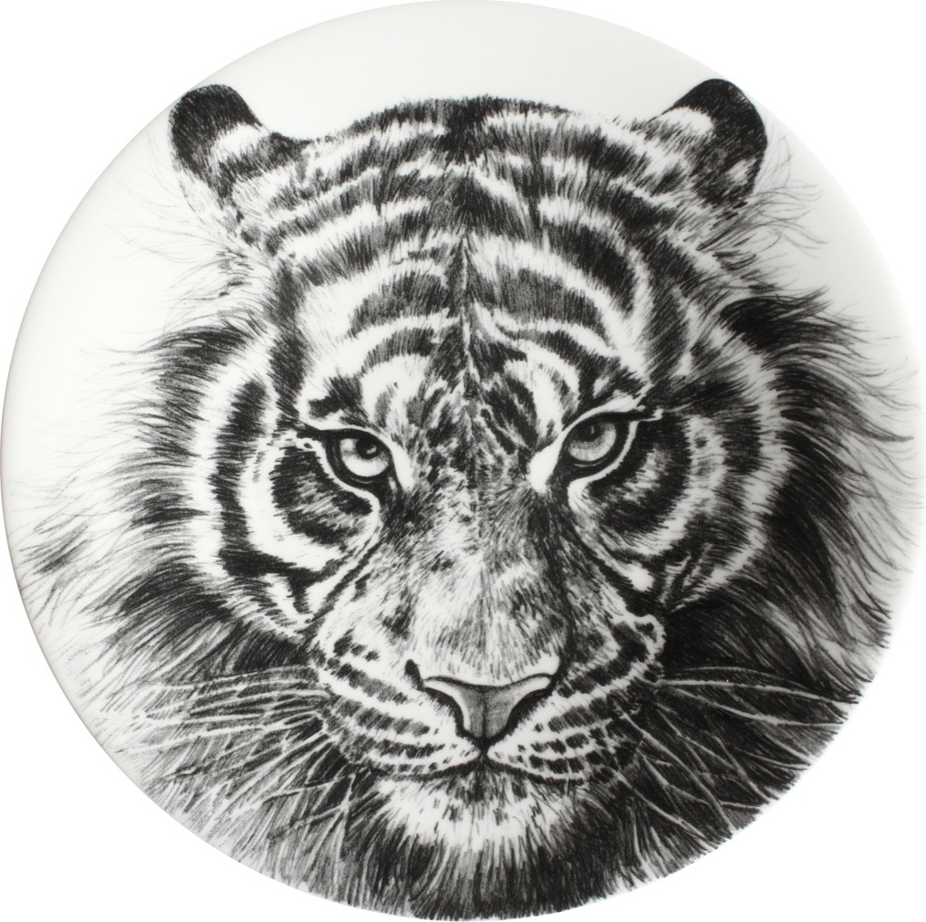 10640802 Taitu Тарелка акцентная Taitu "Дикий нрав.Тигр" 21см Фарфор костяной 