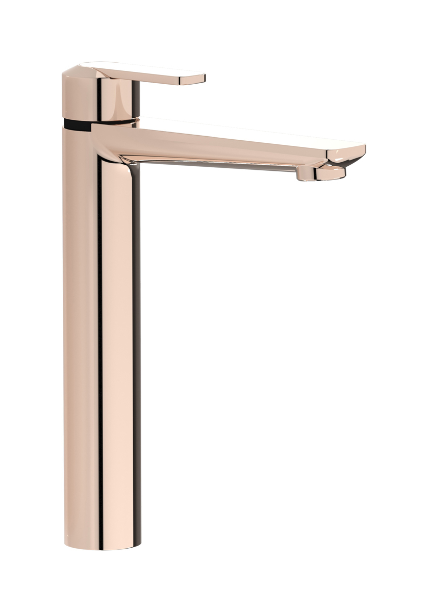 Высокий смеситель для раковины на 1 отверстие в комплекте с донным клапаном WE ARE IB c6202rs Rose Gold C-67