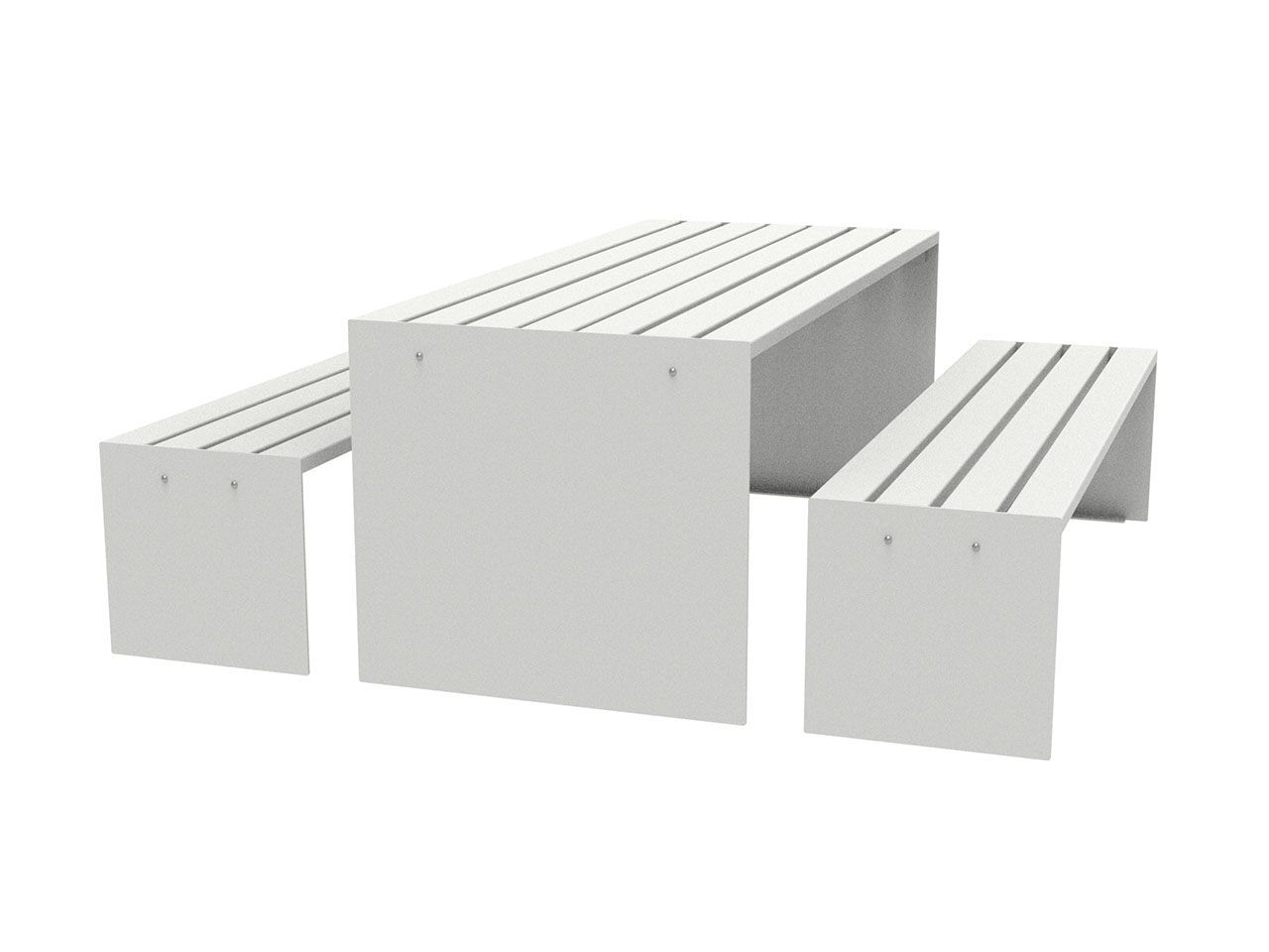 Стол для пикника из листового металла со встроенными скамейками Lazzari Recto ARCH-00022128 - Вид №2