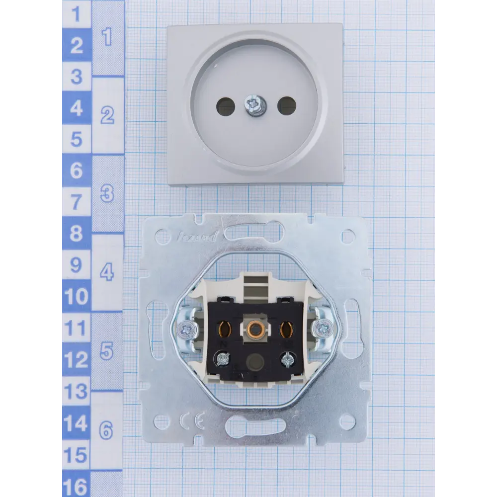 Розетка Lezard Karina без заземления цвет матовый серый STLM-2167692 - Вид №5