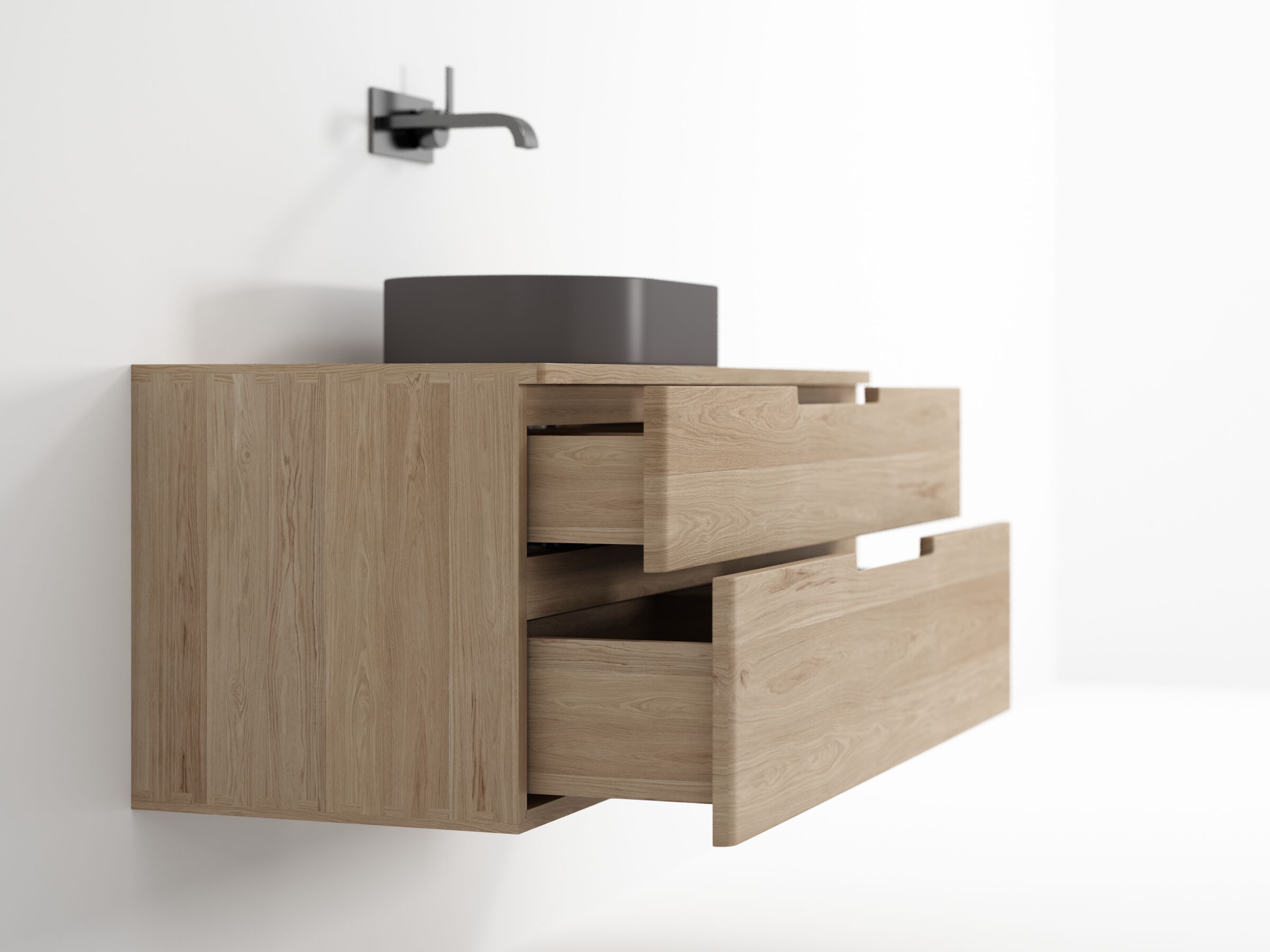 Шкаф для раковины из массива дерева с ящиками KARPENTER ARCH-00106713 - Вид №3