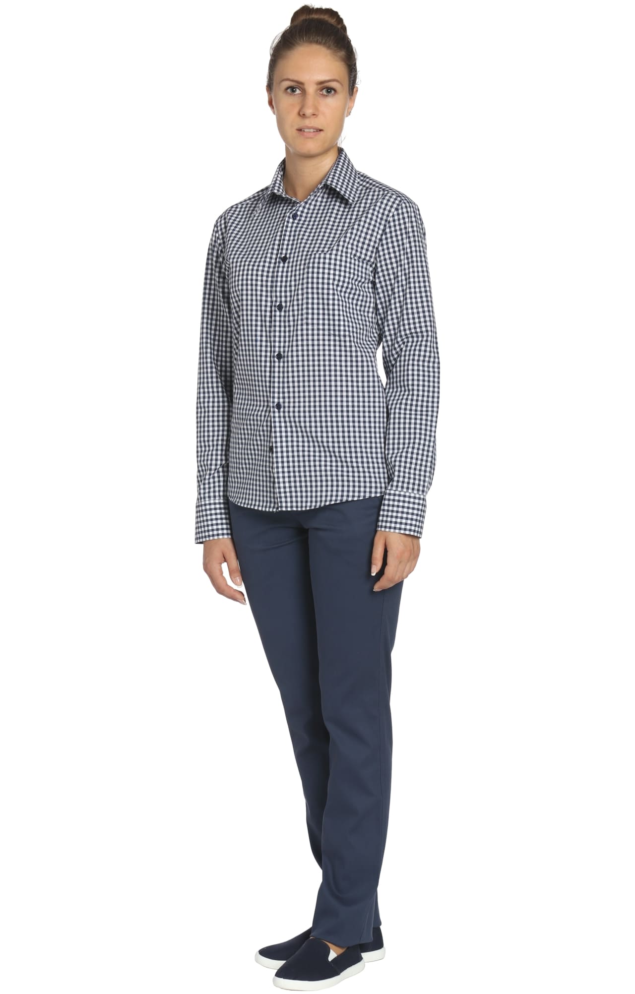 67793 Рубашка в клетку mini check blue-white (мелкая клетка сине-белая) HIPSTER  Толстовки, рубашки, футболки, тенниски  размер 56 (112)  - Вид №4