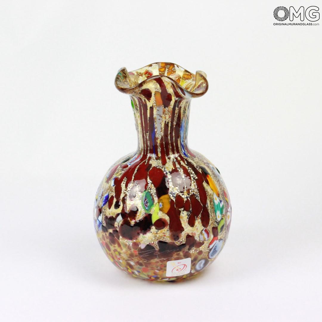 624 ORIGINALMURANOGLASS Ваза - сосуд Murrina marrone - муранское стекло OMG 10 см  - Вид №1