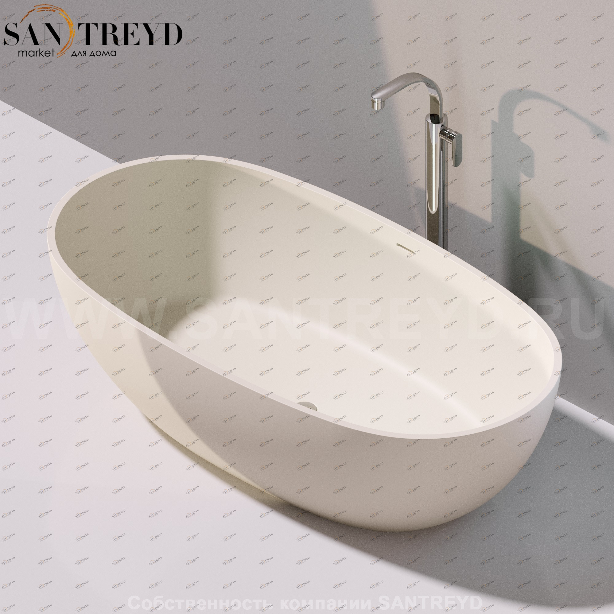 Flaminia APP Ванна свободностоящая 176 см бежевая AP176V.9003 Ceramica Flaminia AP176V9003