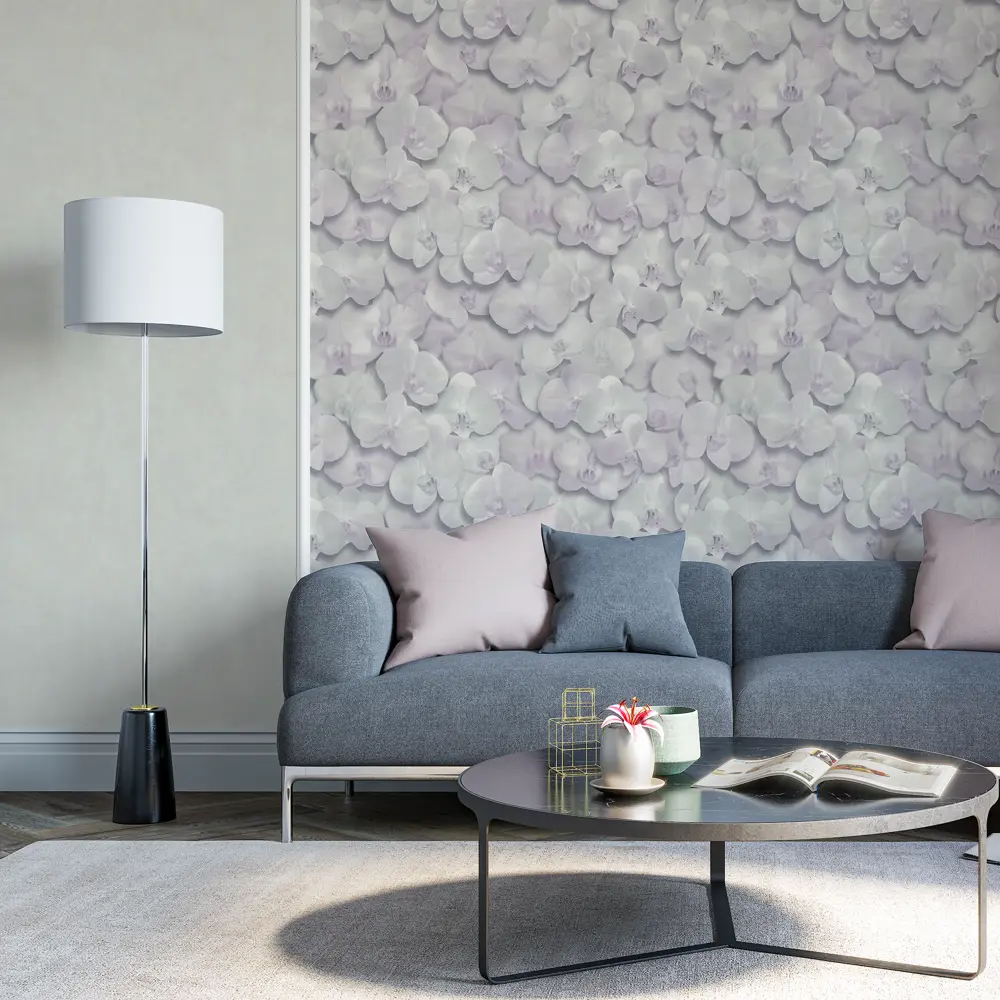 Обои флизелиновые Home Color Orchid серые 1.06 м HC71421-11 82912523 STLM-2002377 - Вид №2