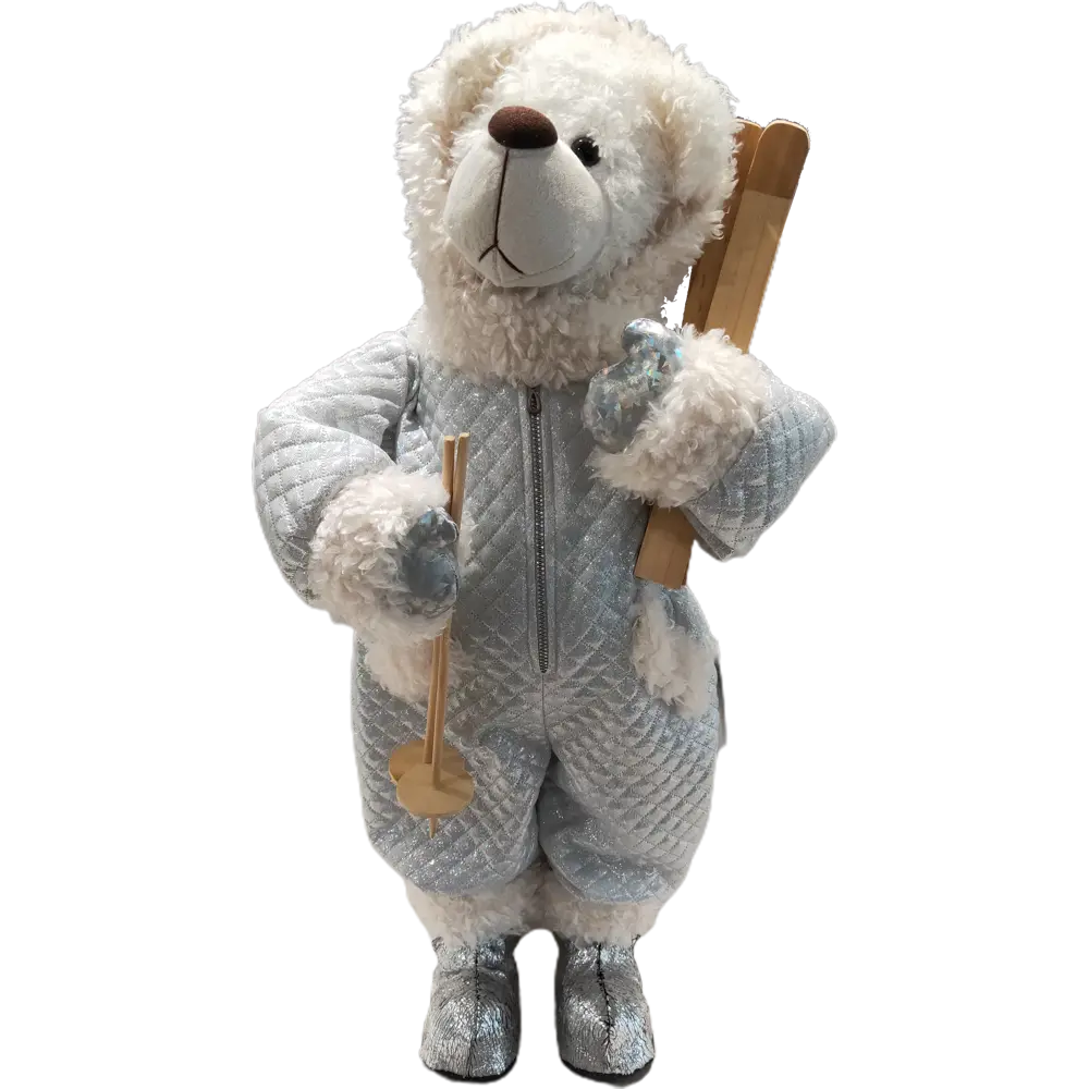 Фигурка новогодняя «белый мишка с лыжами», 65 см, цвет белый/синий RELANCE STLM-2031917