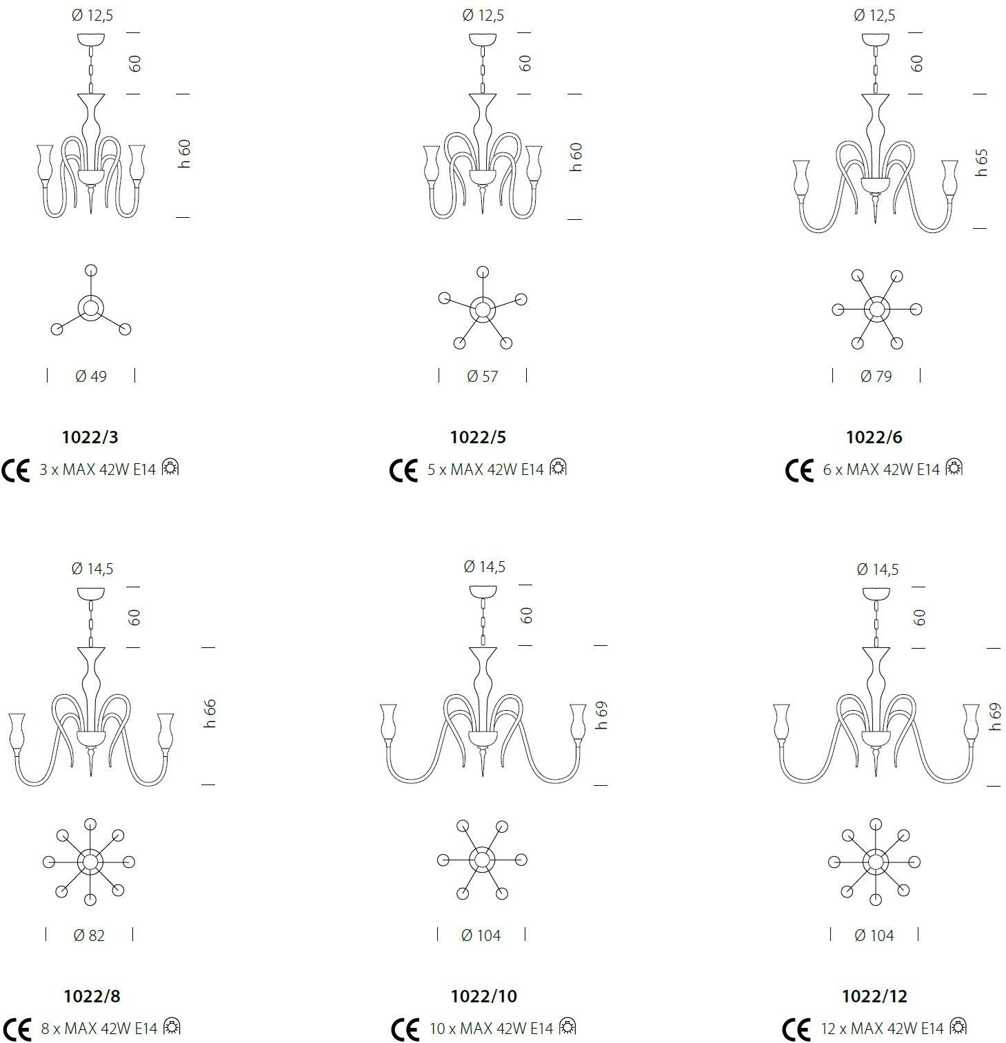 Sylcom Люстра из дутого стекла Teodato 1020/1022 - Вид №10