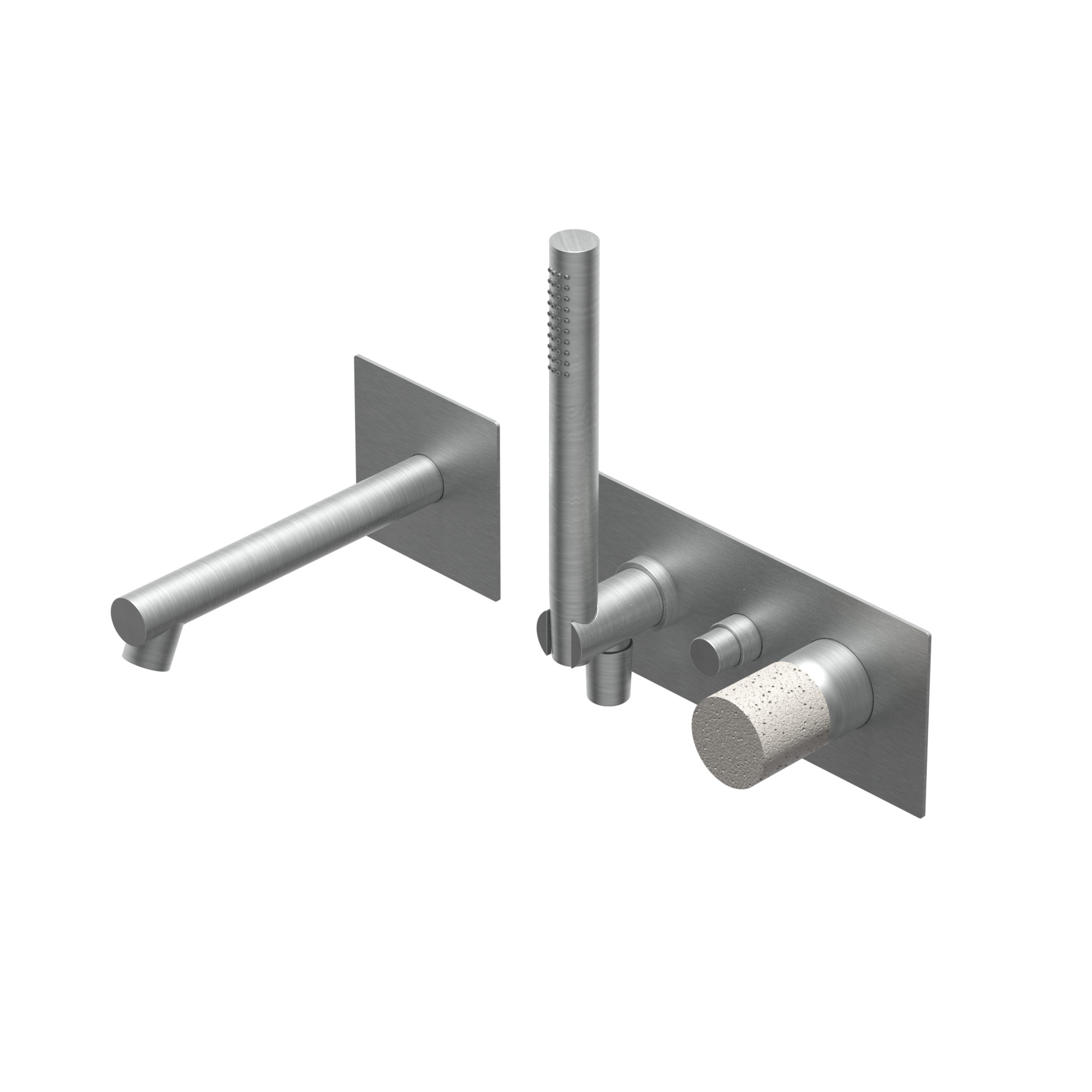 E0BA0438DF Смеситель для ванны, однорычажный, встроенный Ritmonio Diametro35 Inox Concrete